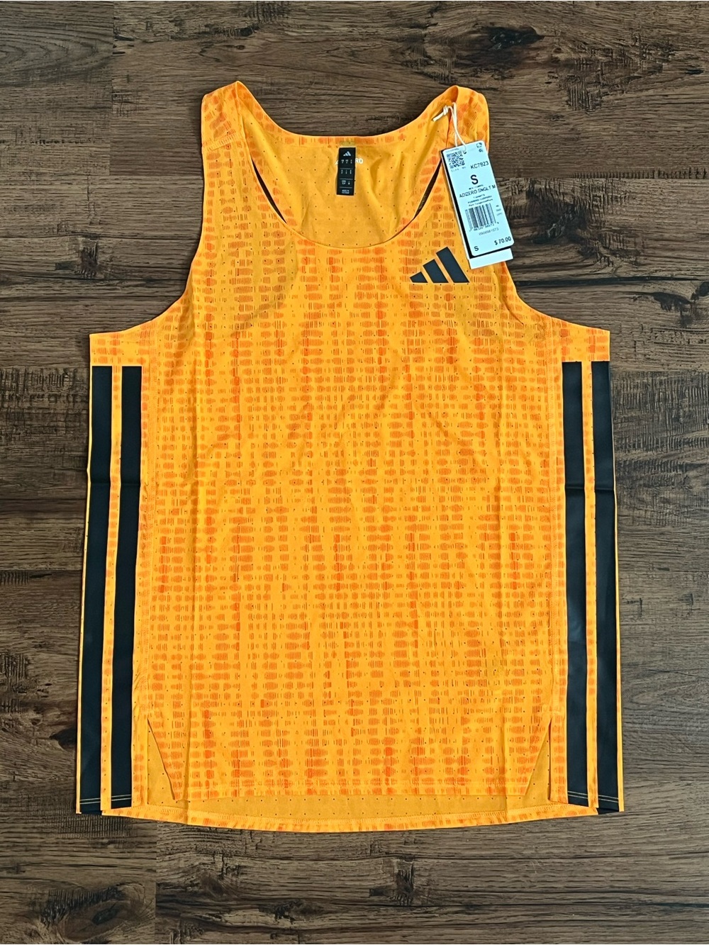 Adidas Adizero Track & Field Running Singlet ‘Orange Black’ (size mens S)